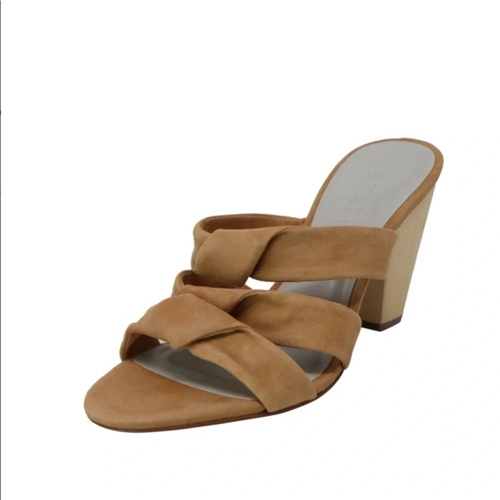 NWT 1 State Sz 8 Aisha kid suede wood clog sandal